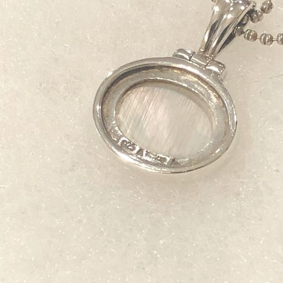 Vintage Sterling Silver and Mother of Pearl Double Strand Necklace - Picture 3 of 9